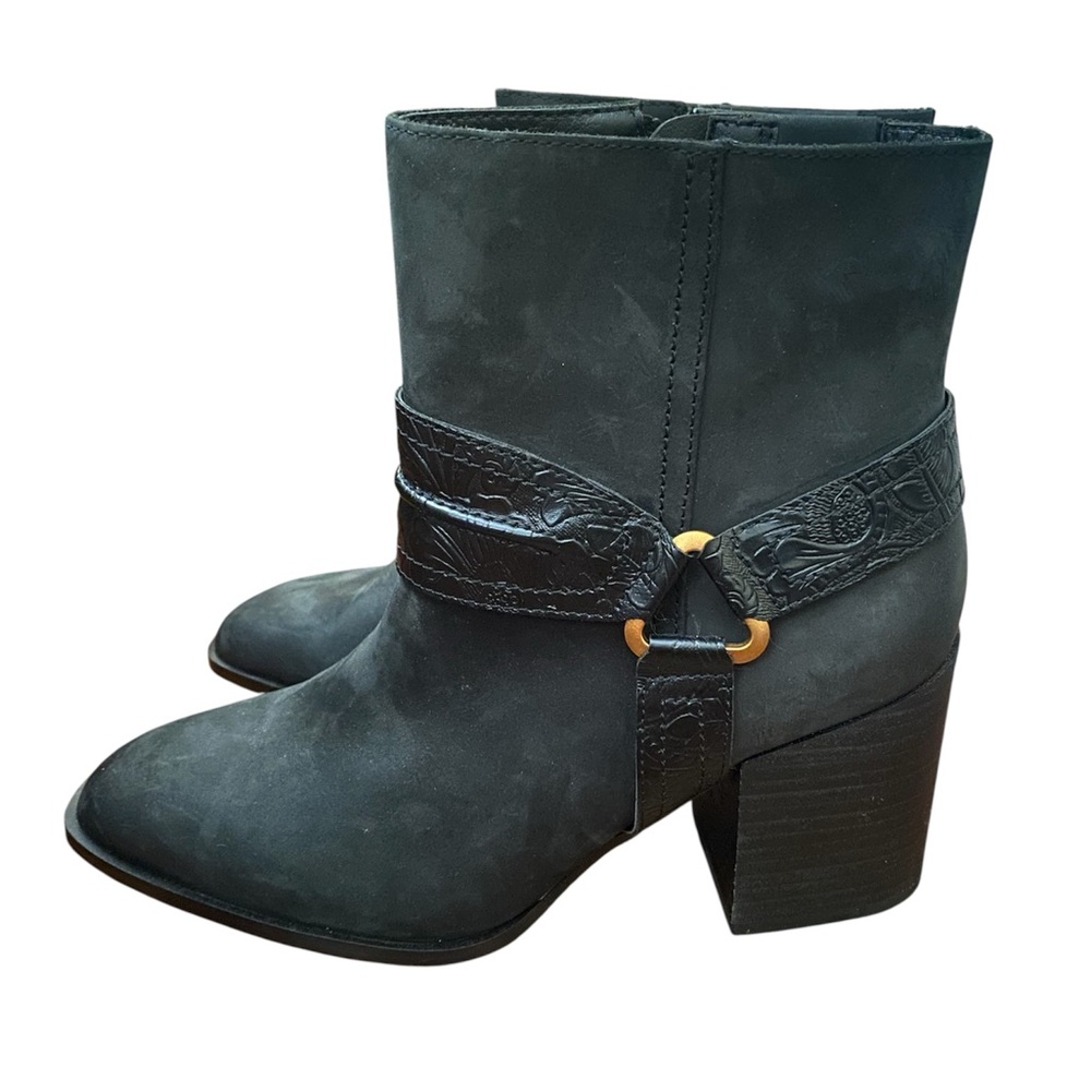 Vionic Black Leather Ankle Boot with Decorative Strap - Picture 9 of 14